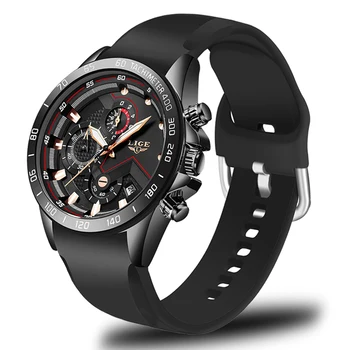 

2020 Hot Double style Mens Watches Fashion Black Watch Men Top Brand Luxury Clock Waterproof Quartz Wristwatch Relogio Masculino