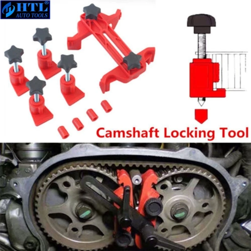 9pcs Cam Clamp Set Carbon Steel Car Auto Dual Cam Clamp Camshaft Engine Timing Sprocket Gear Locking Tool Kit Cam Gear Clamp Red