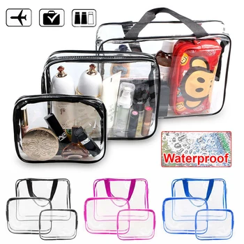 

Fashion Transparent Travel Makeup Bag Women Handbag Zipper Wash Organizer Storage Beauty Make Up Waterproof Cosmetic Case