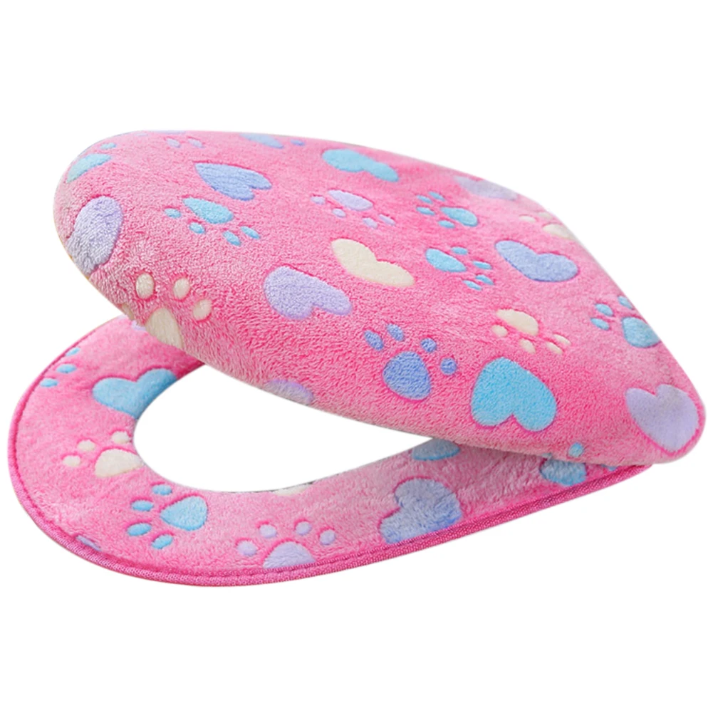 Теплое сиденье для туалета, коврик для ванной, накладка на унитаз, домашний декор, утолщенная моющаяся Водонепроницаемая подушка, коралловый бархат, на молнии, мягкая