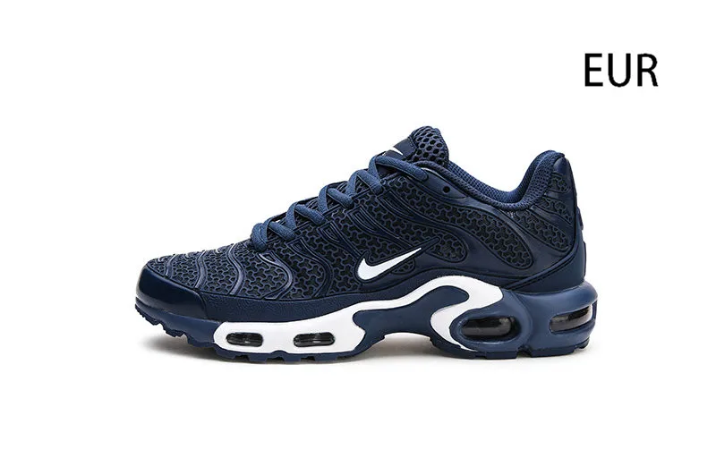 NIKE AIR MAX PLUS TN дышащая Спортивная обувь для мужчин на шнуровке на платформе из материала KPU для тенниса 40-45 - Цвет: Blue and white