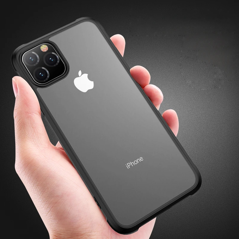 

Case For iPhone XS Max XR XS X 7 8 Plus Matte Translucent Acrylic Silicone Shockproof Armor Case For iPhone 11 Pro Max 11 Pro 11