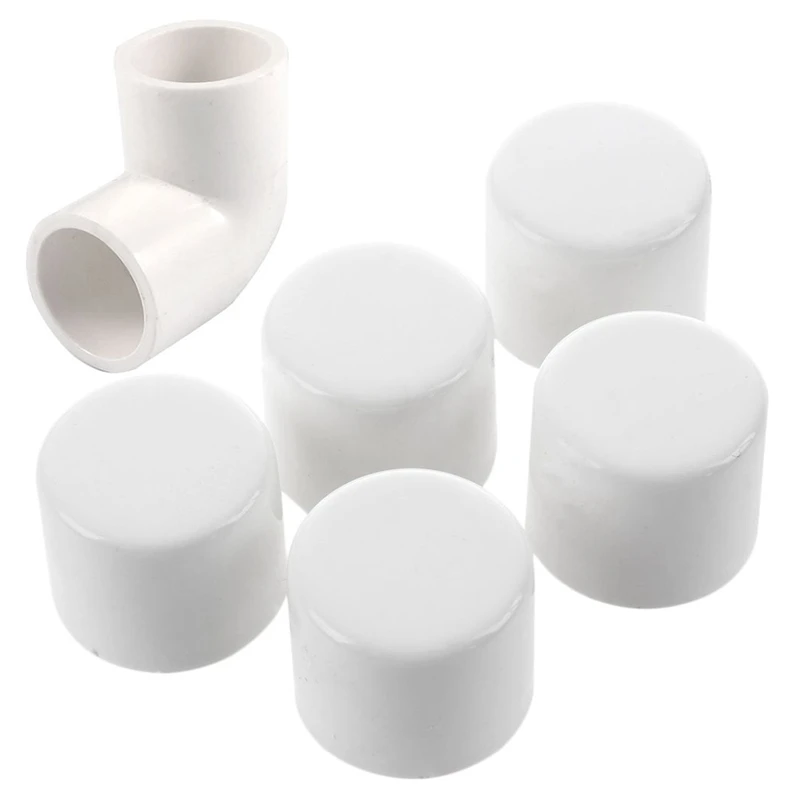 5 Pieces 20mm Dia 90 Angle Degree Elbow PVC Pipe Fittings Adapter