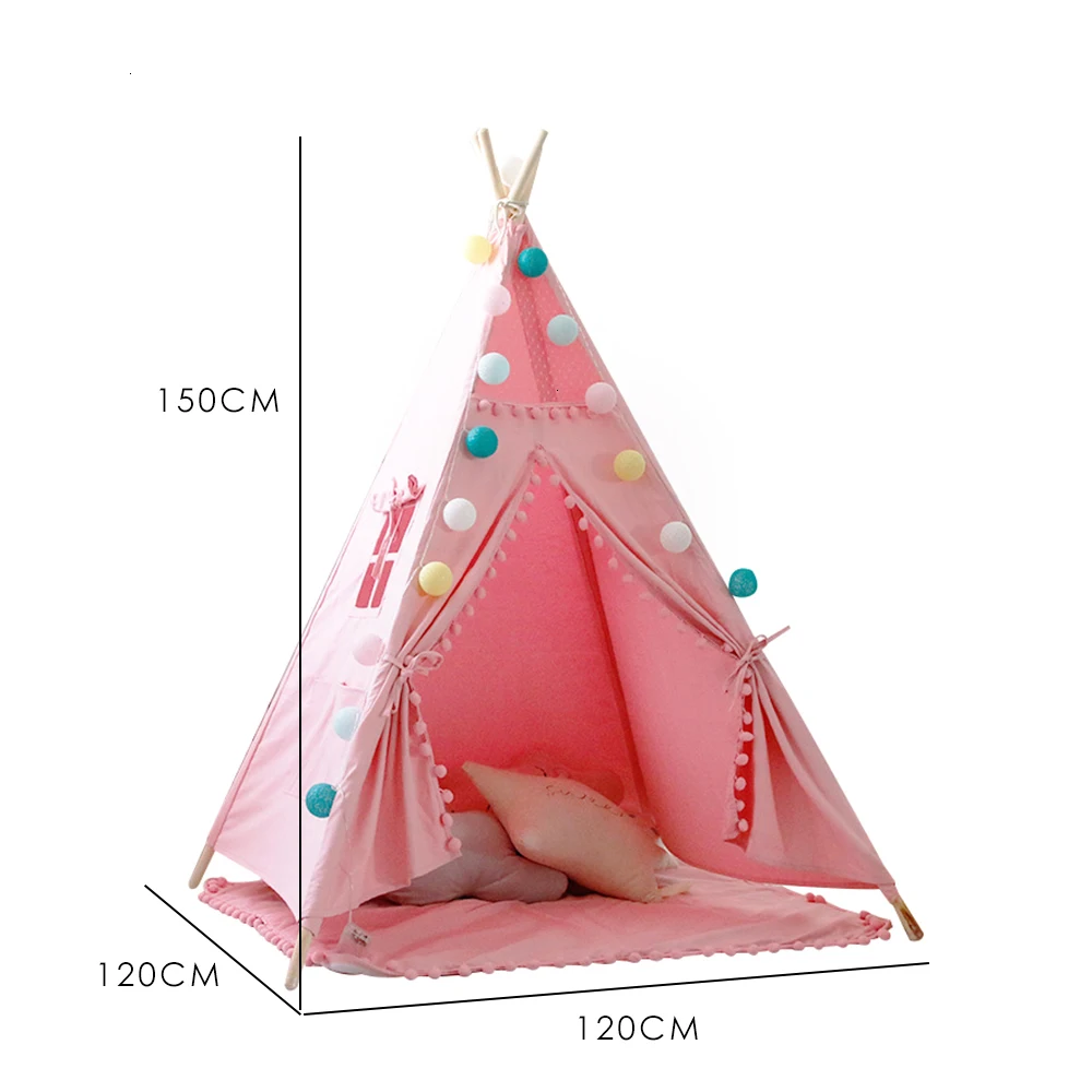 Большая палатка teepee хлопок холст детская детский игровой дом девочек Wigwam Индия