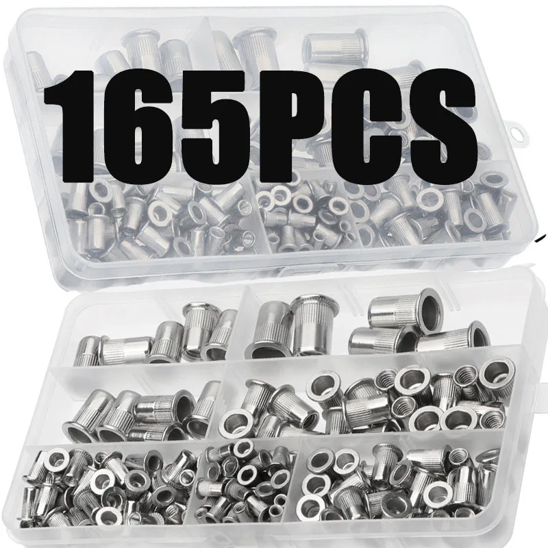 Steel for Fastening 165PCs Easy to Install Hardware Fastener Nuts