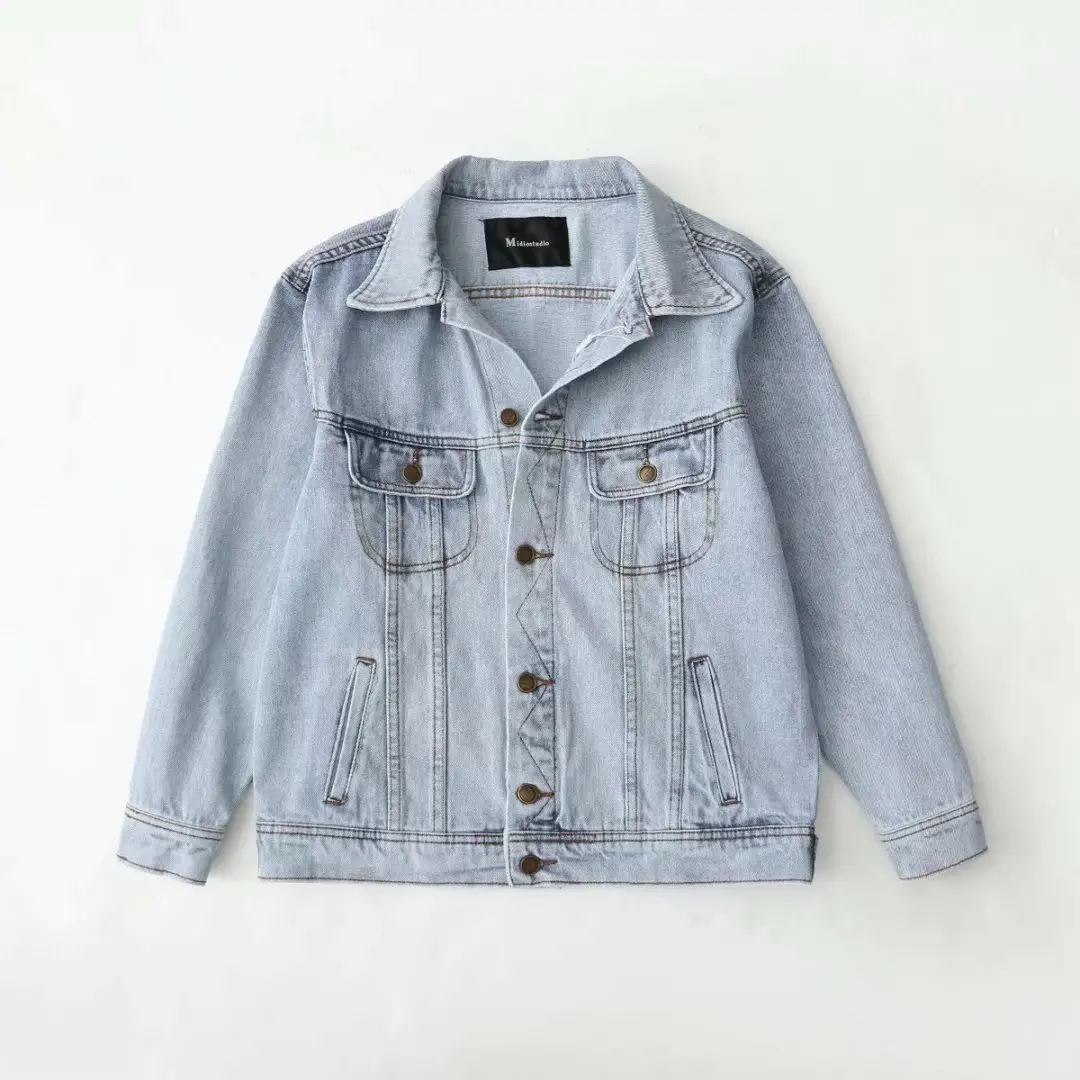 

Europe And America Fashion-Autumn Loose Large Version of Jeans Coat Washing Water Unisex Style Women's Cowboy Jacket