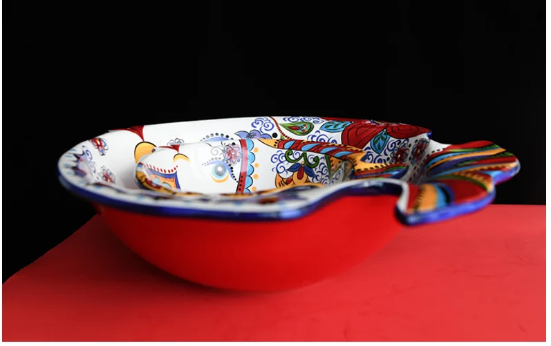 Criativo mão-pintado cerâmica prato cozinha de casa