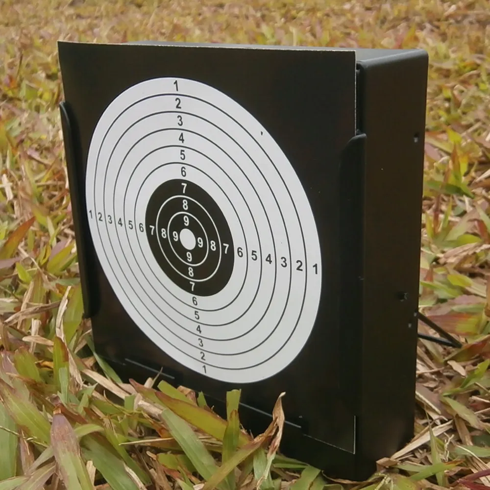 Piège à plombs 14cm + 20 cibles noires - Pour carabine à air, airsoft et BBs