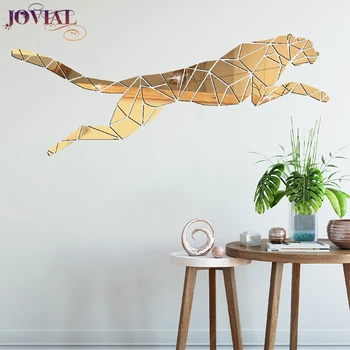 

Mirror Sticker New Wall Papers Home Decor Geometric Leopard Acrylic Crystal Stereoscopic Environmental Protection Living Room