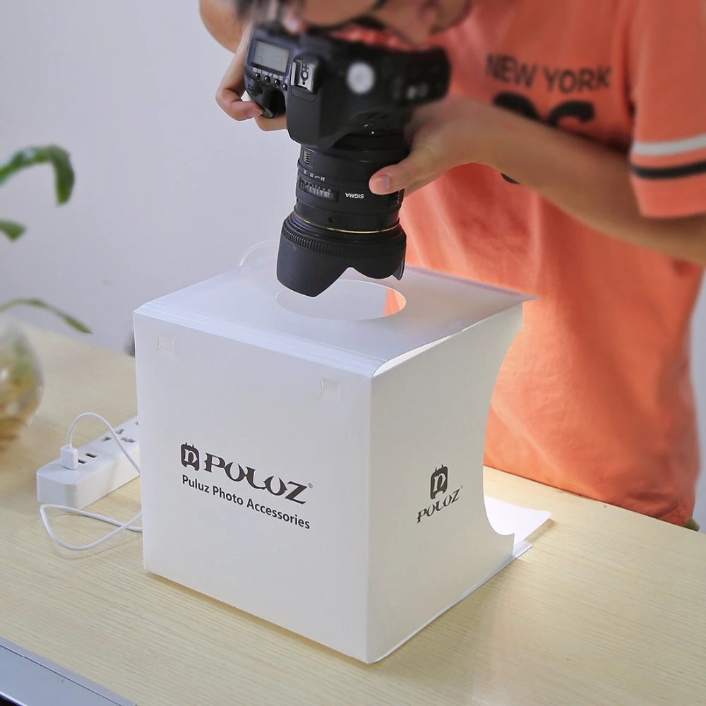 2 LED Folding Lightbox 22 23 Photography Photo Studio Softbox Portable Softbox Adjustable Brightness Light Box For DSLR Camera (9)