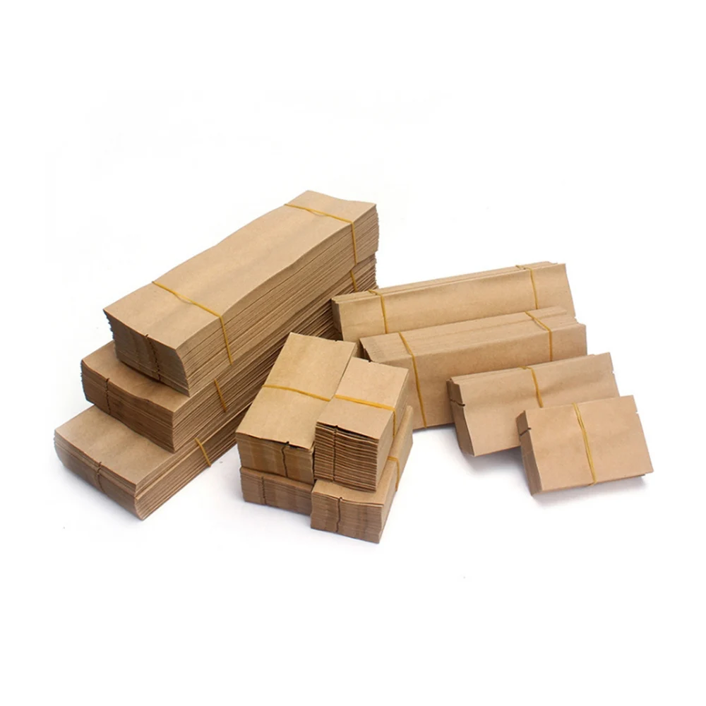 50100pcsKraftPaperBagsTeaPackagingBagsHeatSealOpenTopInner