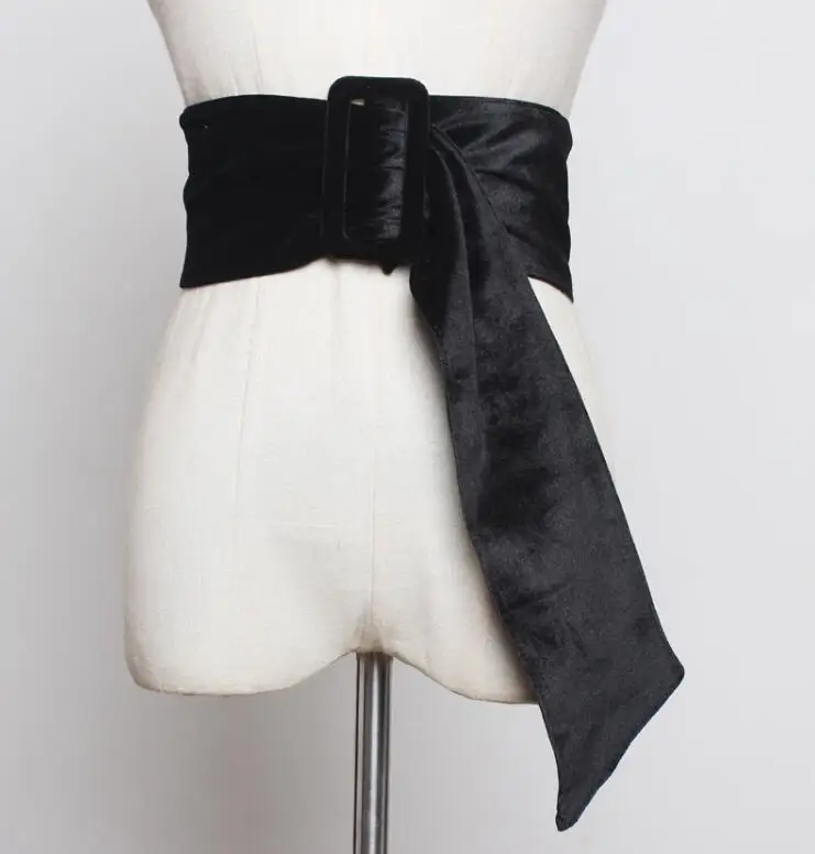 Women's runway fashion faux suede leather Cummerbunds female Dress Corsets Waistband Belts decoration wide belt R2258