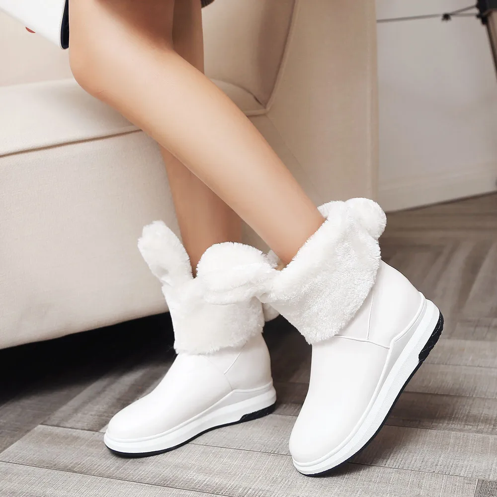 

Winter Women Shoes Cute Rabbit Ears Flat Keep Warm Shoes 2019 Autumn Winter Female Round-Toe Proof Snow Water Boots botas mujer