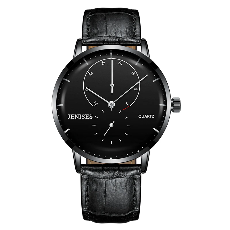 Leather-black TEENRAM спортивные часы для мужчин s наручные часы Роскошные тяжелый oclock стальной Чехол Кожаный ремешок Бизнес reloj hombre бизнес - Цвет: Leather-black