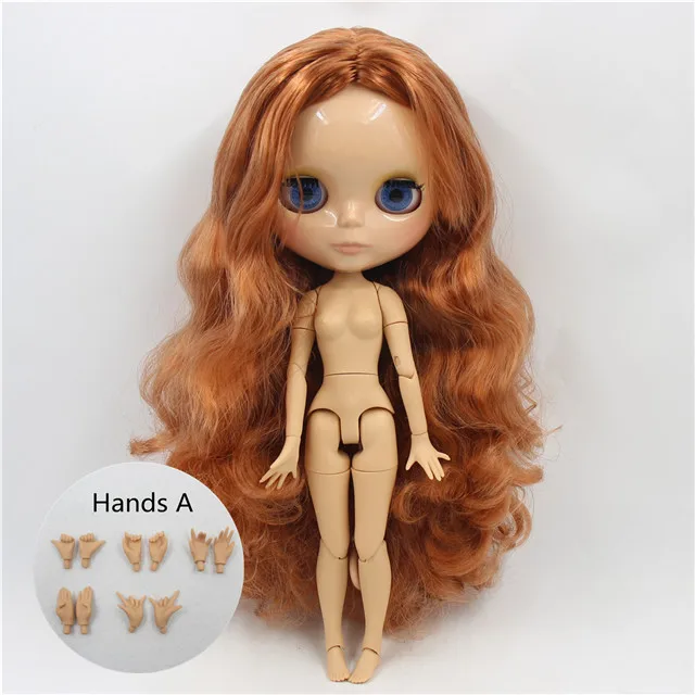 Ледяная фабрика blyth кукла загар кожа vermeil длинные волосы суставы тела bjd 30 см 1/6 игрушка - Цвет: doll with hands A