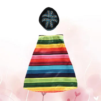 

1 Set Dog Clothes Funny Colorful Stripes Pet Cloak Black Dog Cap Dog Apparel Puppy Clothing Puppy Garment for Halloween Party Ch