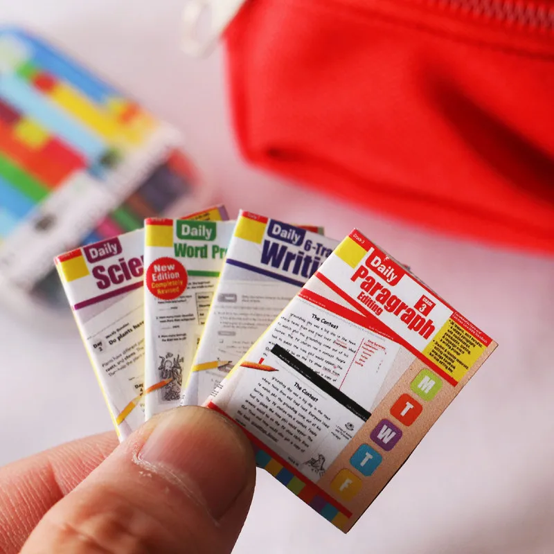 

Doll House Mini Simulation Exercise Book Cartoon Pocket Book Model for 1/6 1/12 Dollhouse Display Shooting Props