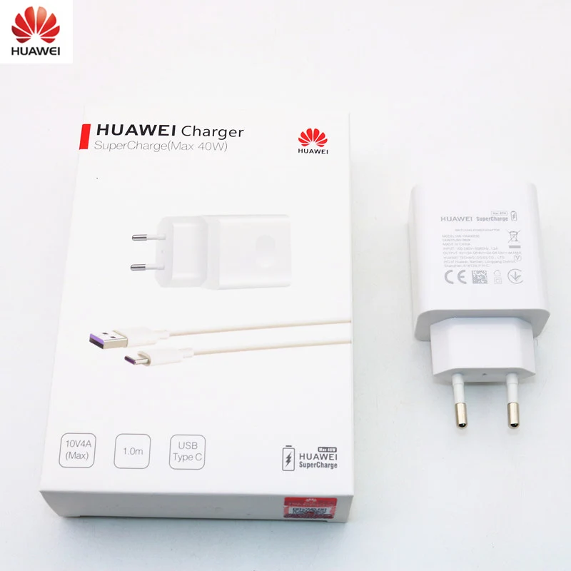 

Original Huawei P30 Pro supercharge Charger 40W EU power adapter fast charge usb c cable for p20 mate 20 30 10 p10 nova 5 5e 5i