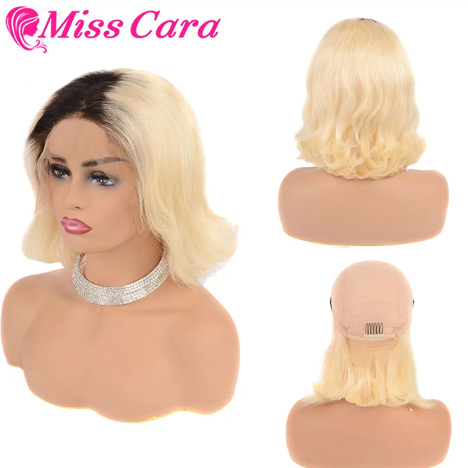 Короткие парики из натуральных волос на кружеве с Бобом T1b/613 цвета Miss Cara Remy перуанские натуральные волнистые предварительно выщипанные волосы для черных женщин