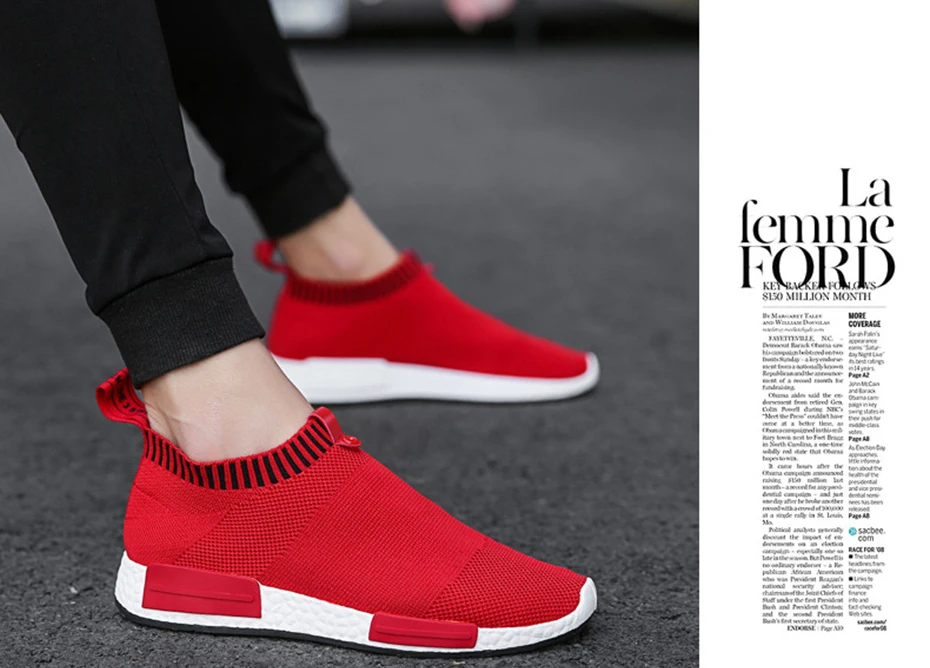 Whoholl/Мужская обувь; кроссовки; дышащие сетчатые кроссовки без шнуровки; сезон лето; нескользящая кожа; Повседневная легкая обувь; мужские кроссовки