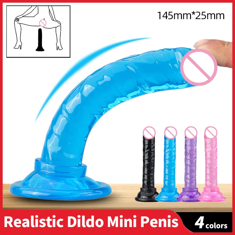 Realistic Dildo Anal Masturbator Sex Toy for Couples Crystal Jelly Dildo Suction Cup Penis Thrusting Phallus for Women Gay