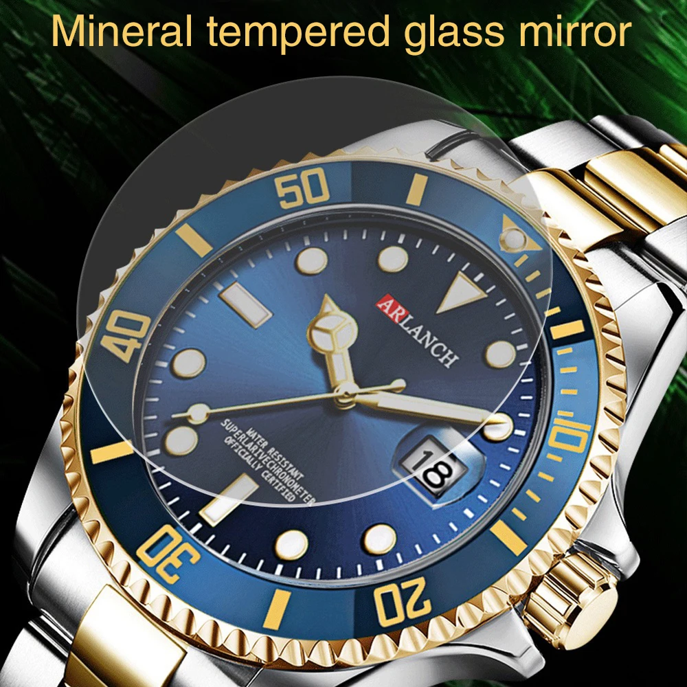ARLANCH Hot Sell Men Quartz Steel Watch Luminous Date Analog Casual Sport Watch Business Waterproof Watch Male Relogio Masculino