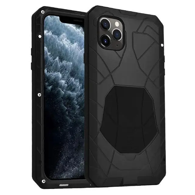 Imatch Повседневный водонепроницаемый чехол для Apple Iphone 11 Pro Max Роскошный Металлический силиконовый чехол 360 полная защита чехол для телефона s - Цвет: Черный