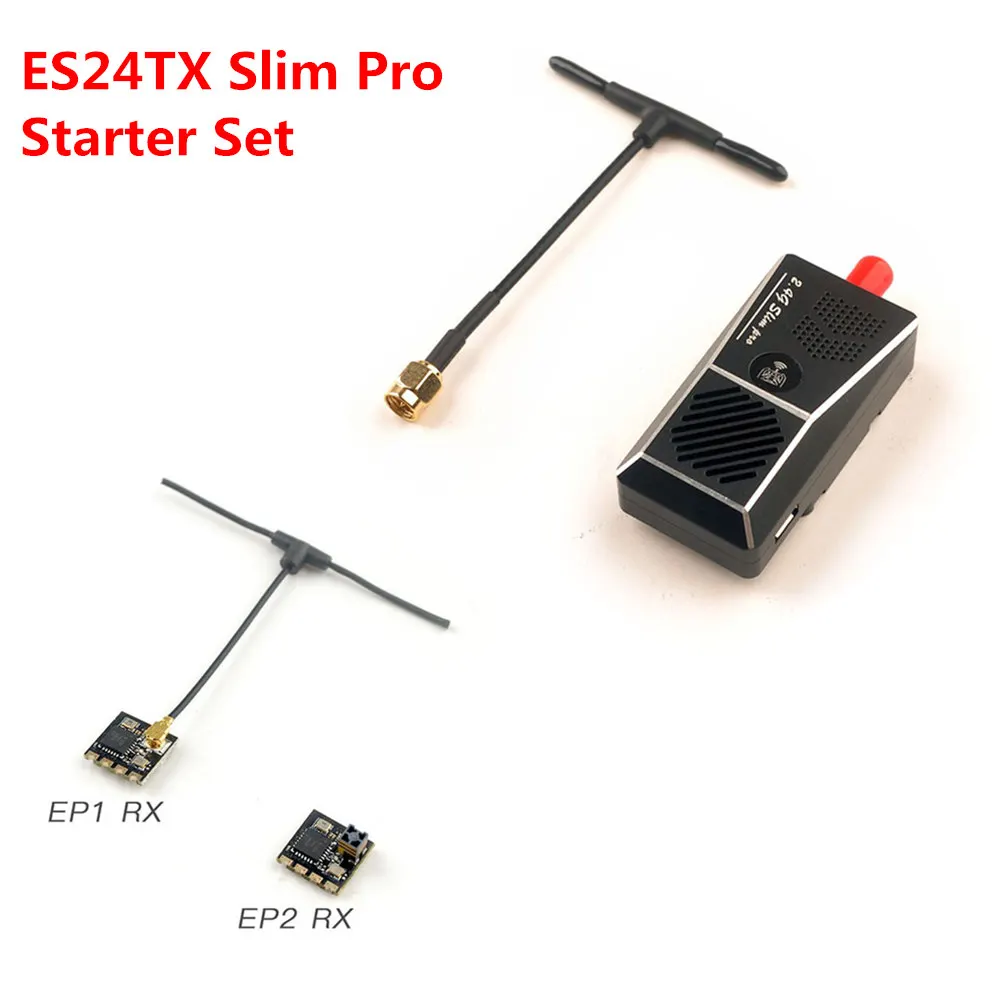 HappyModel 2.4G ExpressLRS ELRS Starter Set ES24TX Slim Pro 2.4G Nano TX with 3PCS 2.4G EP1 EP2 RX for FPV Long Range RC Drones