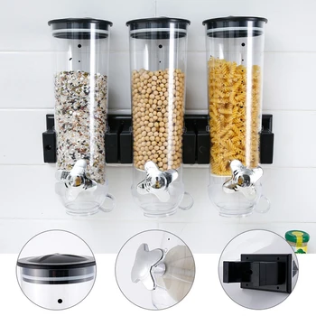 

Wall Hanging Sealed Storage Tank Kitchen Grain Distributor Food Storage Barrel Cereal Machine