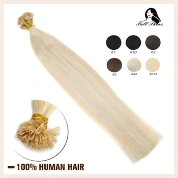

Full Shine U Tip Hair Extensions Solid Color keartin capsule fusion50g Machine Remy Nail Tip Keratin Human Hair Extension