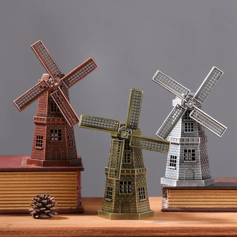 

Windmill Model Retro Metal Craft Figure Ornaments Figurines Home Decoration Accessories for Living Room Ornaments for Home Decor