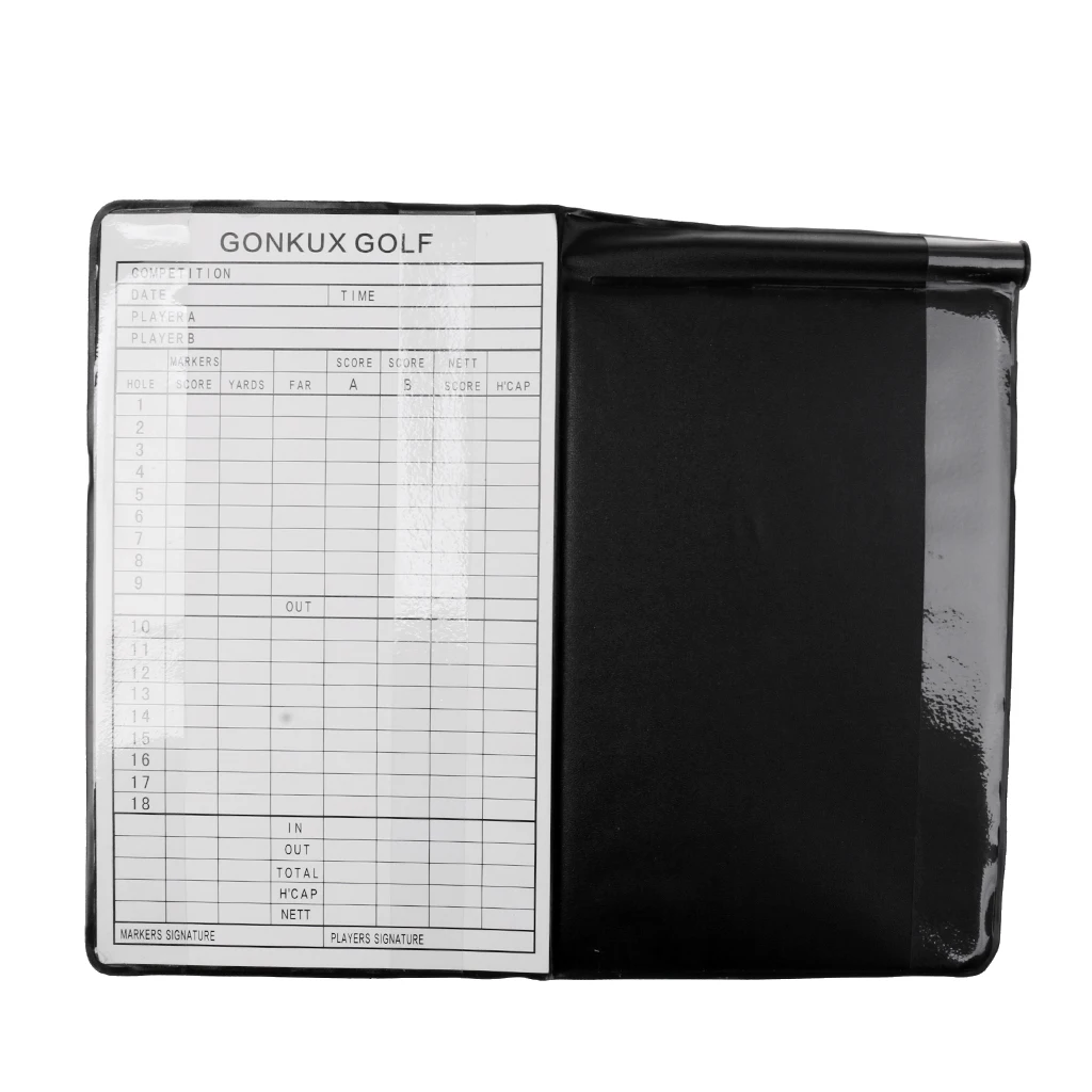 Golf Statistics Replacement Scorecard Training Score Notebook Tracking Booklet Golf Scorecard with Pencil Golf Accessory Black