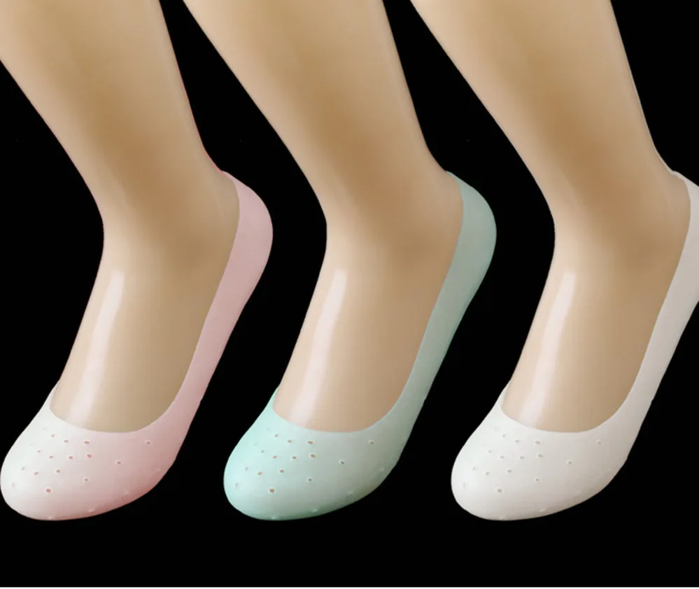 

Woman Men Anti Crack Socks Insole Silicone Gel Boat Moisture Skin Rejuvenation Protect Foot Heel Breathable Insoles