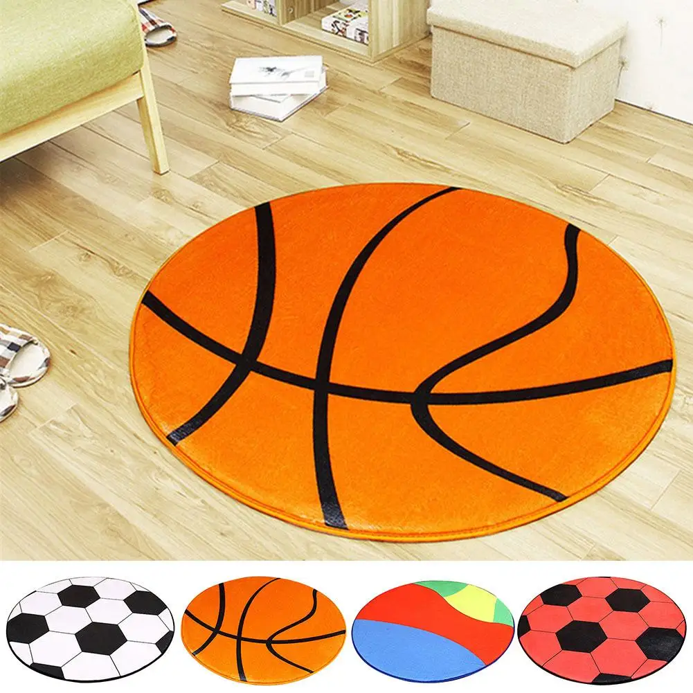 

Round Football Basketball Pattern Pad Computer Chair Mat Carpet Rug Home Decor