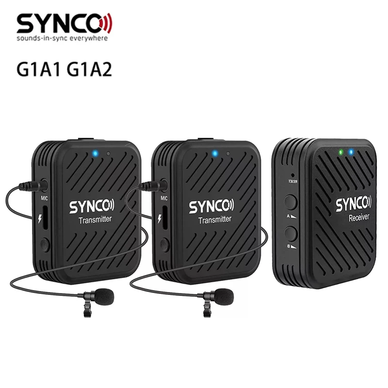 SYNCO G1(A2) 2 4 ГГц-беспроводной петличный микрофон-система совместима со смартфоном