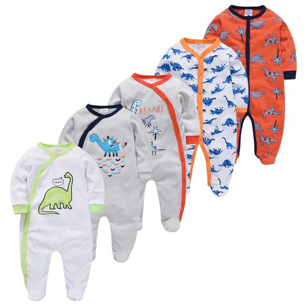 5 шт. пижамы для новорожденных девочек Пижама мальчика bebe fille хлопковые дышащие
