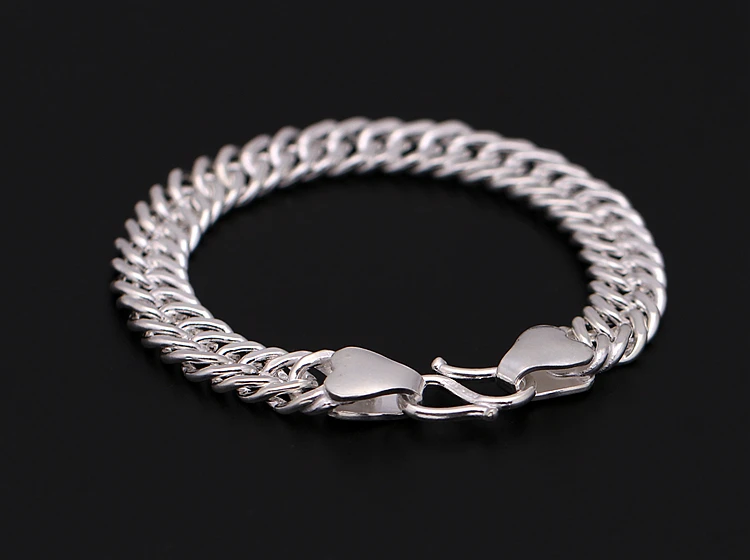 BOCAI S990 Pure Silver Jewelry Fashion Rider Chain Trendy Handmade Men's and Women's Bracelets