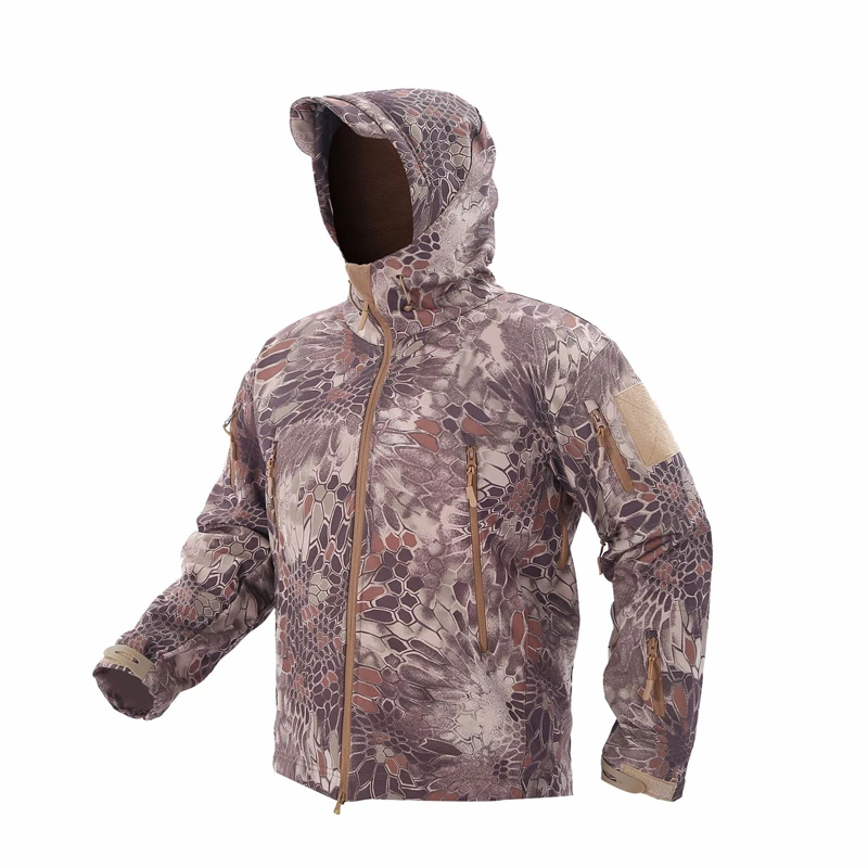 MK Coffee Мужские зимние водонепроницаемые куртки TAD Softshell Тактический Кемпинг Туризм страйкбол спортивный костюм охотничий наряд Термоодежда - Цвет: MK Coffee
