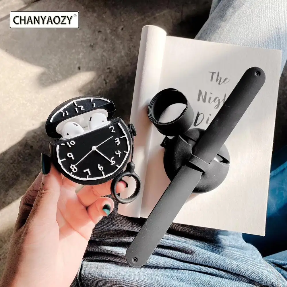 

Suitable for Apple AirPods 1/2 Protective Case Wireless Bluetooth Cartoon Graffiti Watch Style Headphone Case Silicone Case