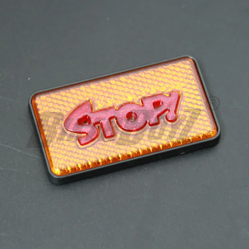 

STOP Plastic Reflective Sticker Safety Sign Red Yellow For Trucks Trailers Buses Cars Motorcycles Parts