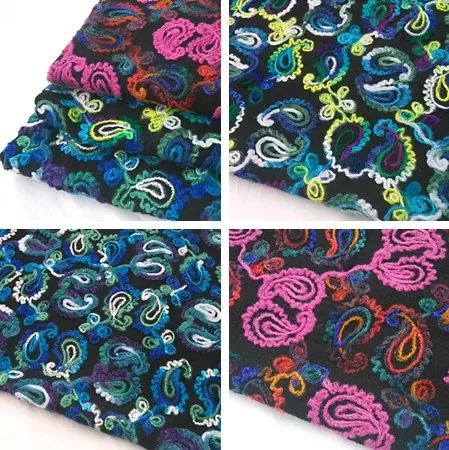 Сезон осень-зима; толстый материал francey цветной пряжи вышивка ткань одежды распыления воды дизайнерские ткань для Сывороточного Белка