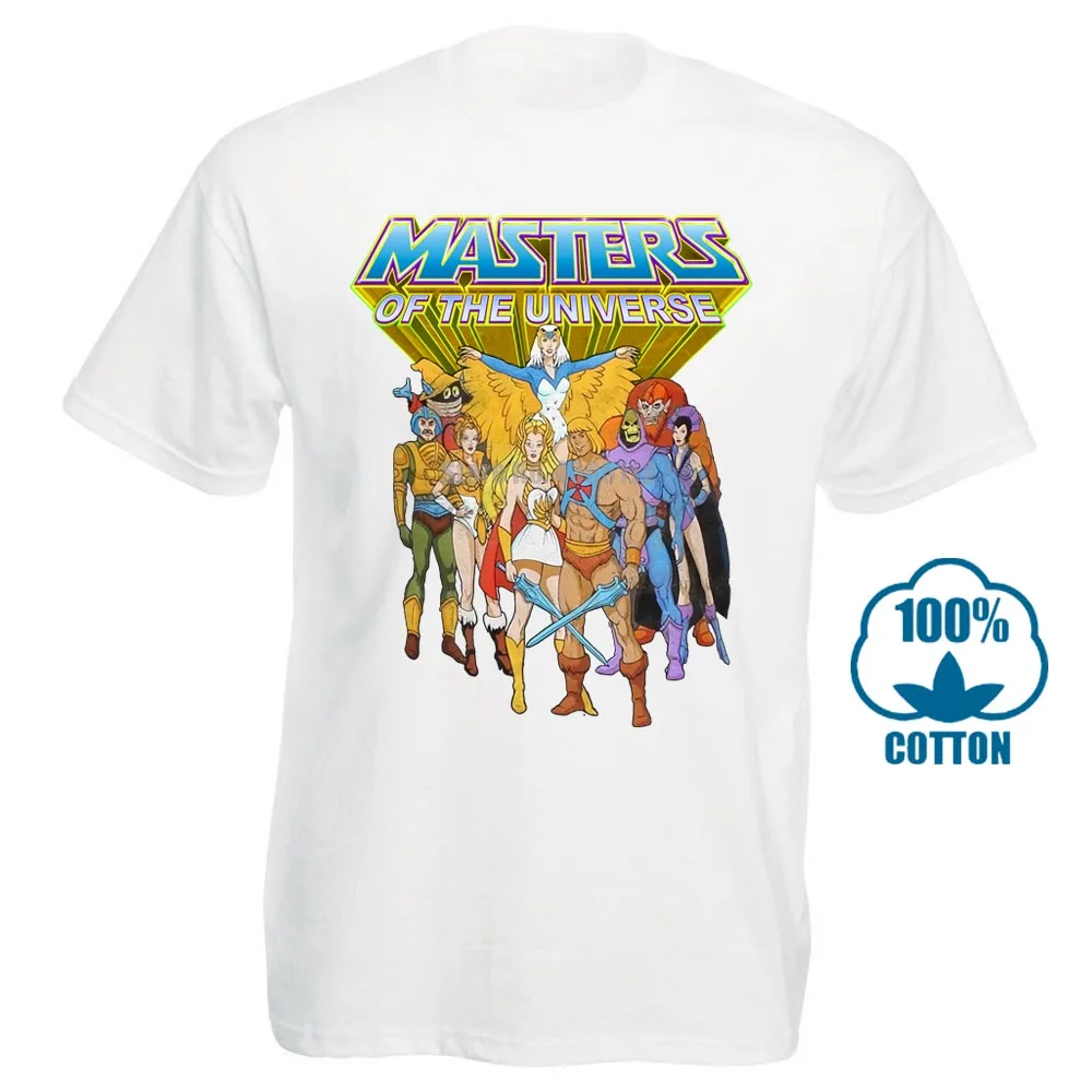 He Man Masters Of The Universe Group Мужская и серая футболка - Цвет: Белый