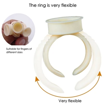 

100Pcs/pack New Silicone Soft Ring Cup Permanent Makeup Tattoo Ink Pigment Eyebrow Lip Eyelash Container Extension Fixing