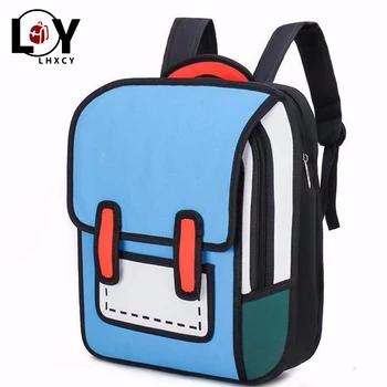 

2d Drawing Cartoon Comics Canvas Backpacks High Capacity 3d Stereo Comic Anime Backpack Fashion Luxury Backpacks For School Teen