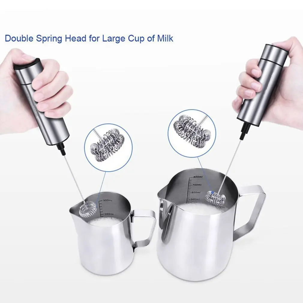 Electric Coffee Milk Frother Foamer Mixer Stainless Steel Latte Stirrer