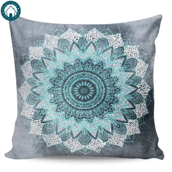 

BOHOCHIC MANDALA IN BLUE Pattern Pillow Covers Cases Cover Cushion Pillowcase Square Print