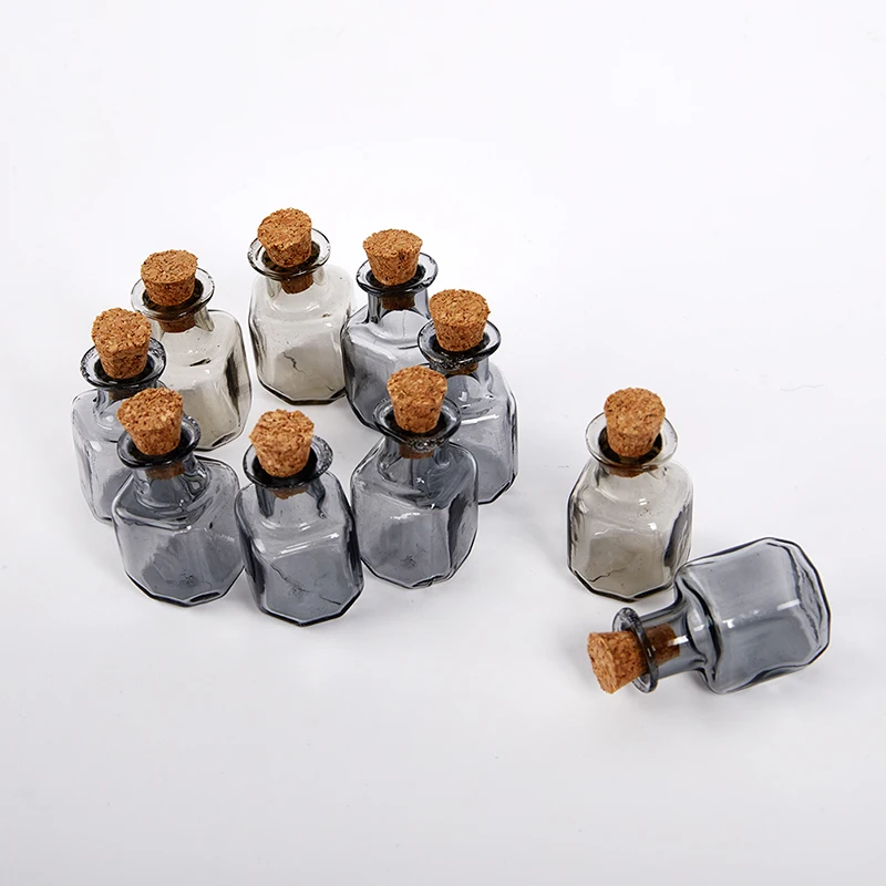 10Pcs Mini Glass Bottles New Small Vials Cork Glass Jar Multi Usage Cork