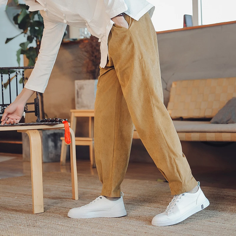 2022 Khaki Winter Corduroy Jogger Pants 