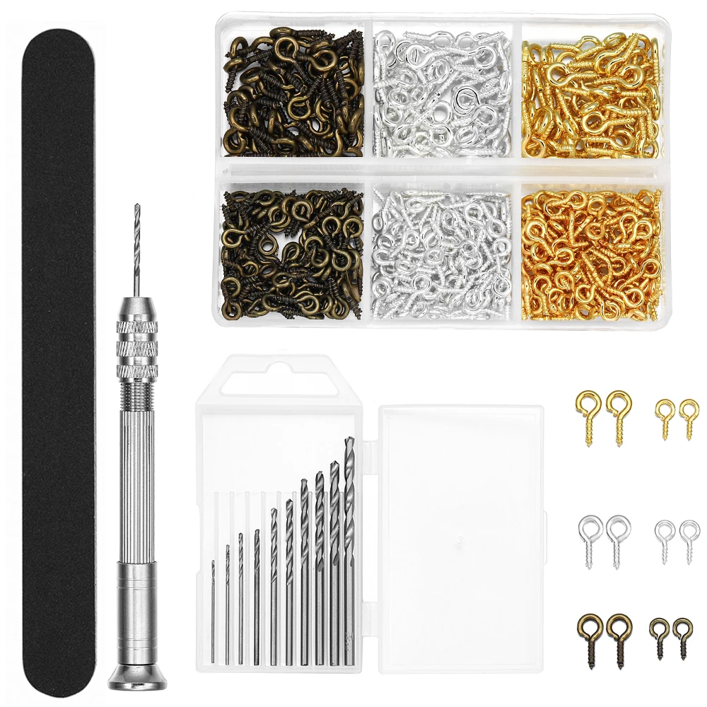 1set Hand Drill Tool Set Epoxy Resin Mold Tools Sanding Stick Drilling Eyepins For DIY Jewelry Making Drill Screw Tool Kit mini muffin silicone mold 4 holes diy cupcake cookie fondant baking mould non stick jelly tool pastry molds