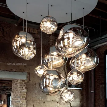 

Nordic LED Melt Lamp Bar DIXON Melt Lava Chandelier Lighting Lighting Light Fixtures Dining Room Suspension Luminaire Led Lights
